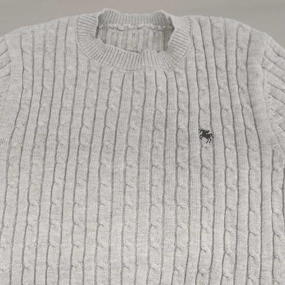 Gray Cable Knit Sweater